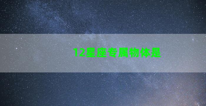 12星座专属物体是