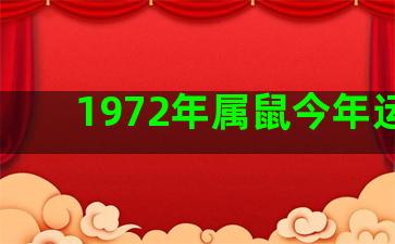 1972年属鼠今年运程