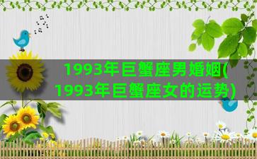 1993年巨蟹座男婚姻(1993年巨蟹座女的运势)