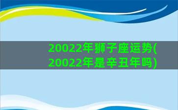 20022年狮子座运势(20022年是辛丑年吗)