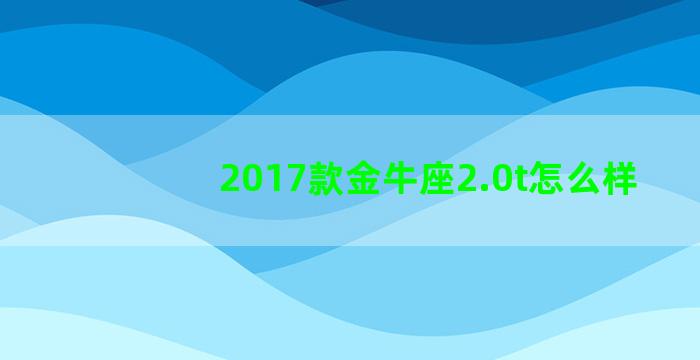 2017款金牛座2.0t怎么样