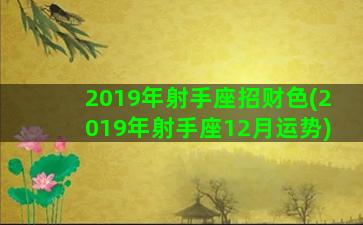 2019年射手座招财色(2019年射手座12月运势)