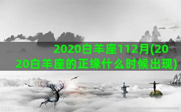 2020白羊座112月(2020白羊座的正缘什么时候出现)