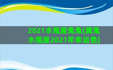 2021水瓶座兔兔(属兔水瓶座2021年幸运色)