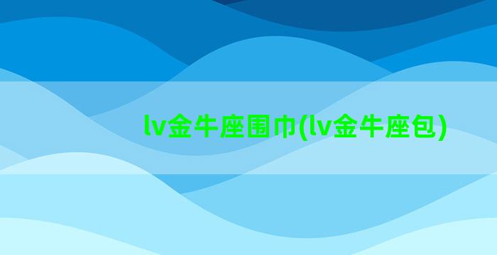 lv金牛座围巾(lv金牛座包)