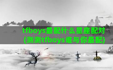 tfboys最配什么星座配对(测测tfboys谁与你最配)