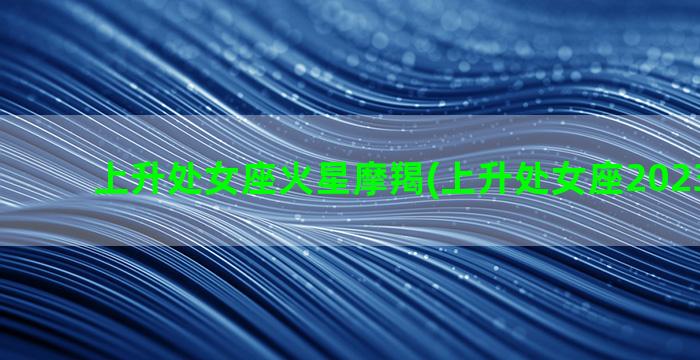 上升处女座火星摩羯(上升处女座2023年运势)