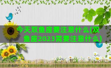 今天双鱼座要注意什么(双鱼座2023需要注意什么)