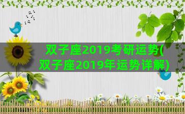 双子座2019考研运势(双子座2019年运势详解)