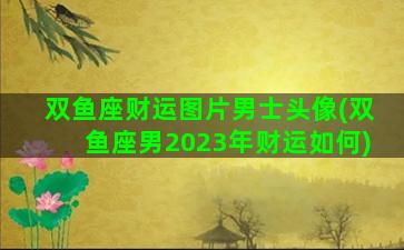 双鱼座财运图片男士头像(双鱼座男2023年财运如何)