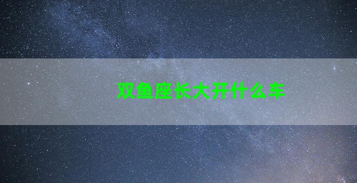 双鱼座长大开什么车