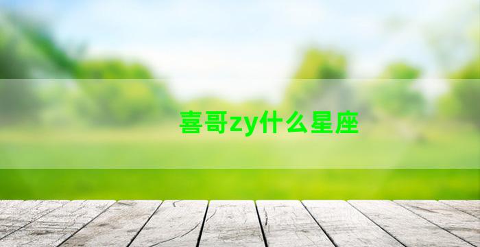 喜哥zy什么星座