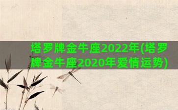 塔罗牌金牛座2022年(塔罗牌金牛座2020年爱情运势)