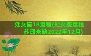 处女座18运程(处女座运程苏珊米勒2022年12月)