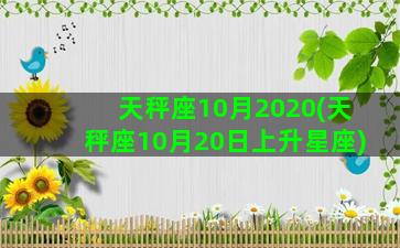 天秤座10月2020(天秤座10月20日上升星座)