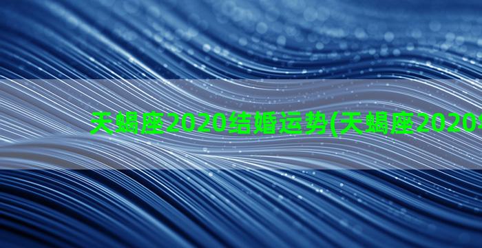 天蝎座2020结婚运势(天蝎座2020年运势)