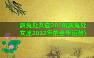 属兔处女座2018(属兔处女座2022年的全年运势)