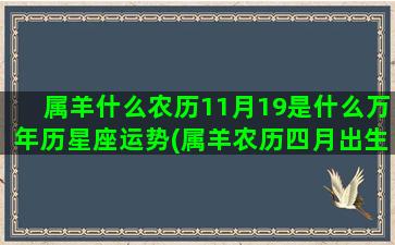 属羊什么农历11月19是什么万年历星座运势(属羊农历四月出生好吗)