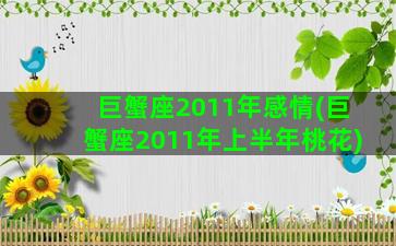 巨蟹座2011年感情(巨蟹座2011年上半年桃花)