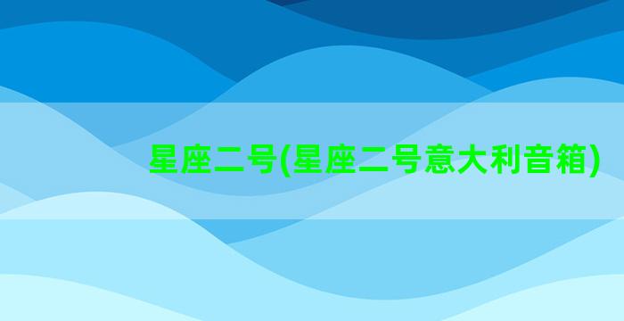 星座二号(星座二号意大利音箱)