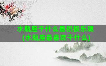 水瓶座干什么最积极乐观(水瓶座最喜欢干什么)